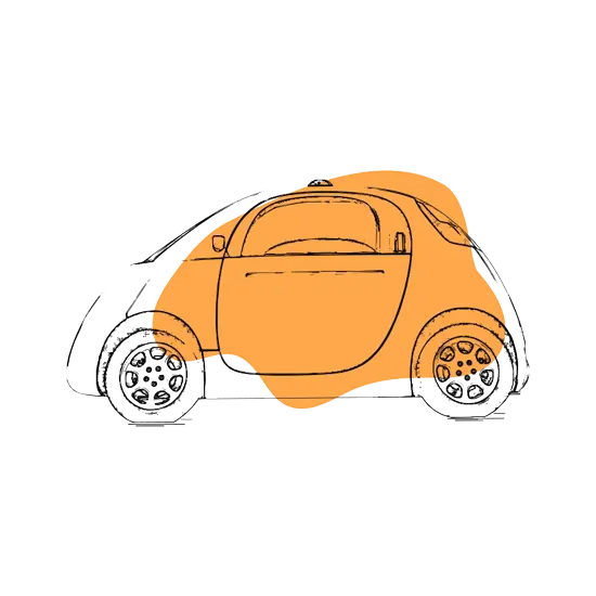 Image icon of a car for driverless car injury or death.