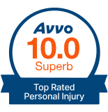 Accolade for Avvo 10.0 Rating Top Rated Personal Injury Attorney